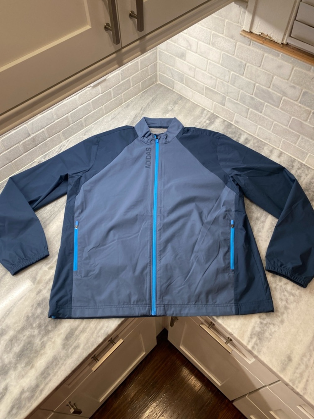 adidas Men’s Two-Tone Navy and Slate Blue Windbreaker